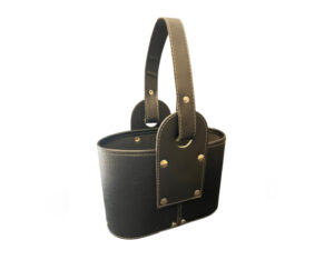 Canasta Oval cuero sintético