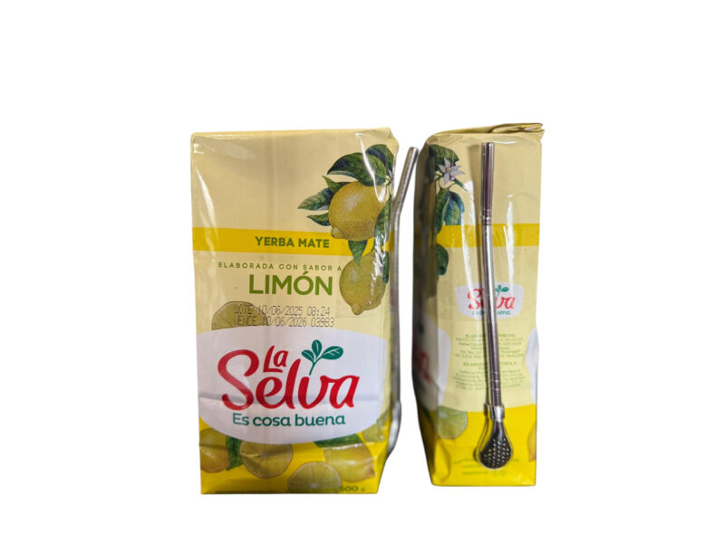 Yerba mate la selva Limón 500 grs + bombilla regalo