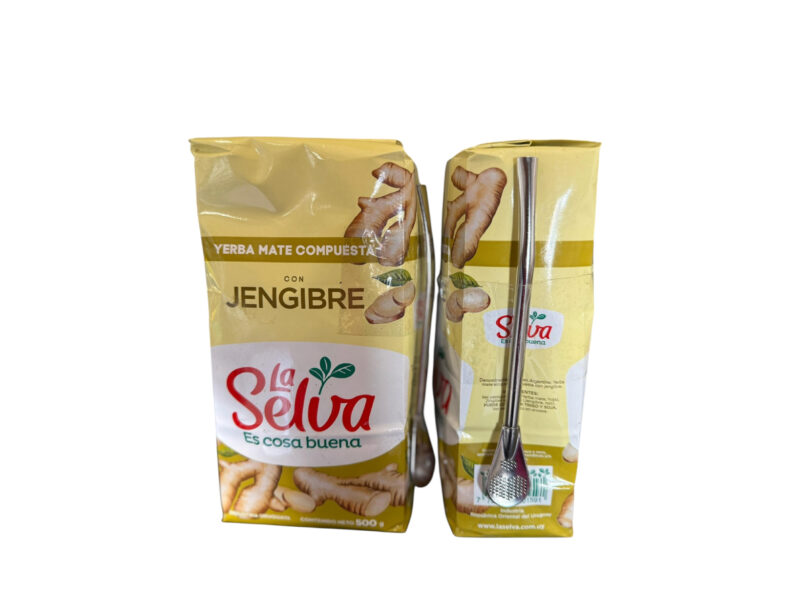 Yerba mate la selva Jengibre 500 grs + bombilla regalo