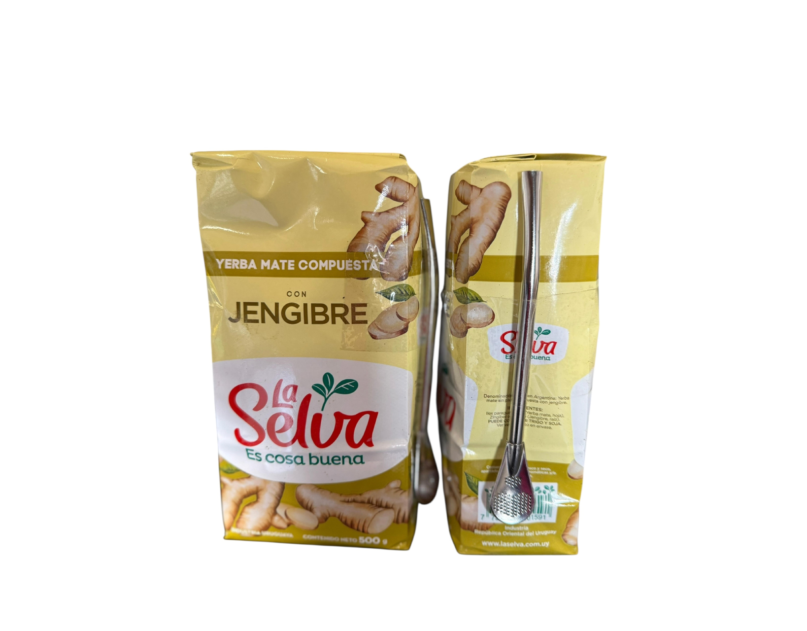 Yerba mate la selva Jengibre 500 grs + bombilla regalo