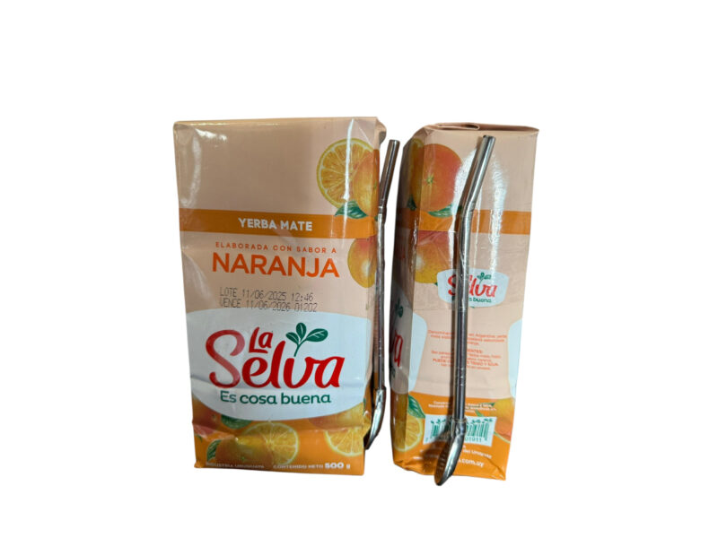Yerba mate la selva Naranja 500 grs + bombilla regalo