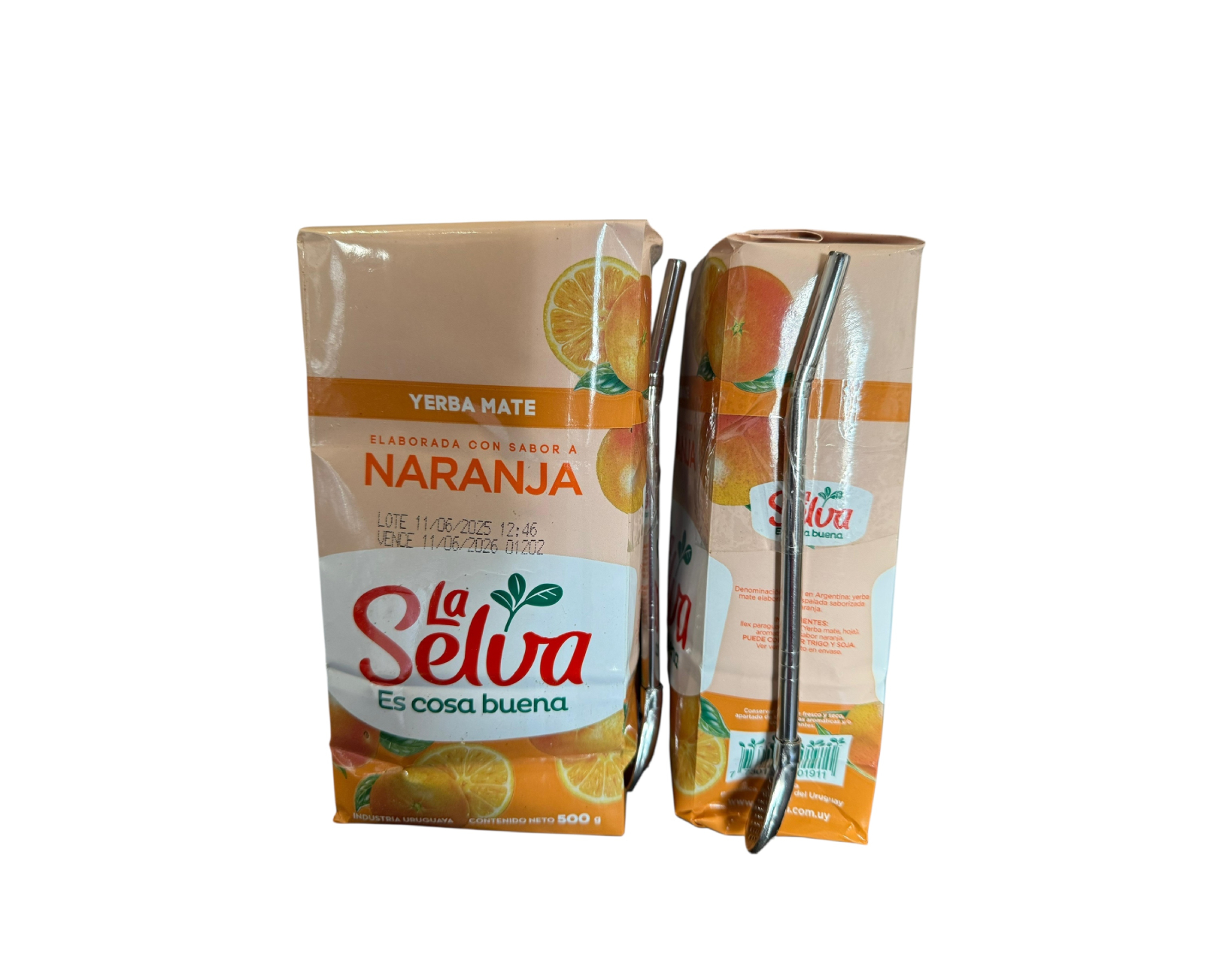 Yerba mate la selva Naranja 500 grs + bombilla regalo
