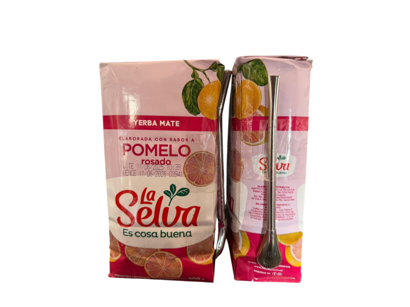 Yerba mate la selva Pomelo 500 grs + bombilla regalo