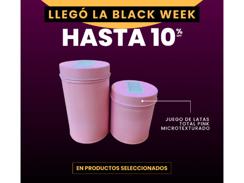 10% OFF Juego de latas total pink microtexturado