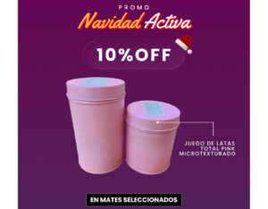 10% OFF Juego de latas total pink microtexturado