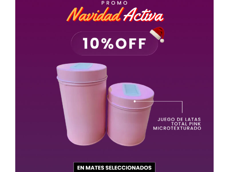 10% OFF Juego de latas total pink microtexturado