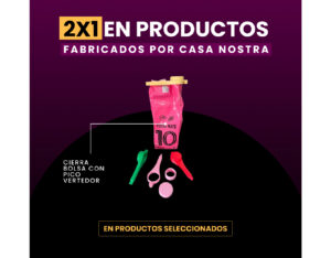 2X1  cierra bolsa con pico vertedor