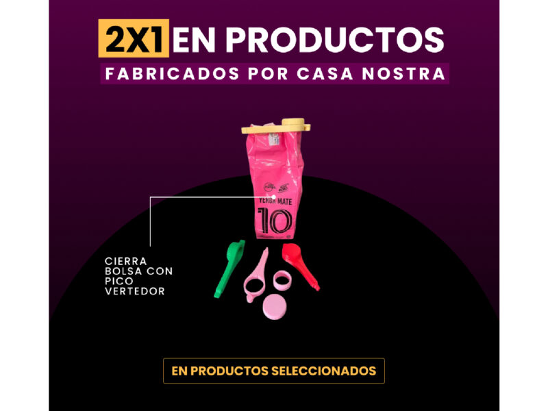 2X1  cierra bolsa con pico vertedor
