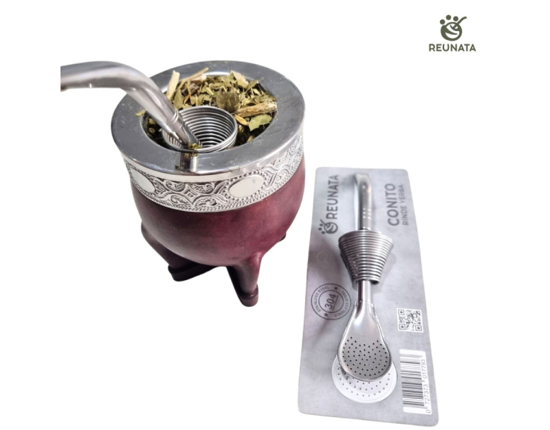 Set Conito rinde yerba + bombilla pico de loro acero - Imagen 2