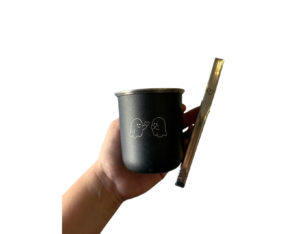 Combo mate acero + bombilla acero día del amor