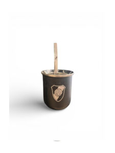 Combo mate de acero + bombilla chata eco River Plate
