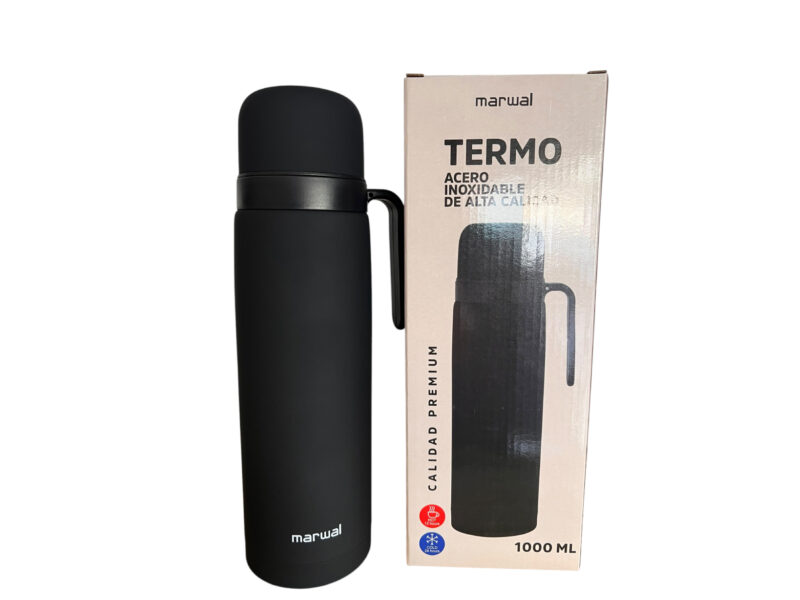 Termo acero media manija total black marwall