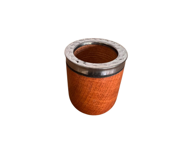 Mate barrilito virola acero cincelada