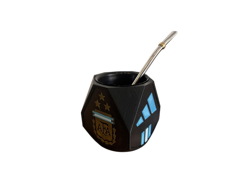 Mate Facetado + Bombilla Campeones