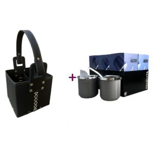 Combo Canasta Símil Cuero + Kit Mate Aero Pro
